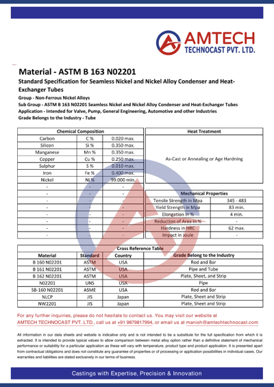 ASTM B 163 N02201